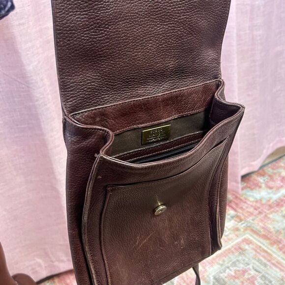 Vintage Field Manor Modern Classics Brown Leather Backpack Bag 12"L x 9"W - Picture 6 of 7